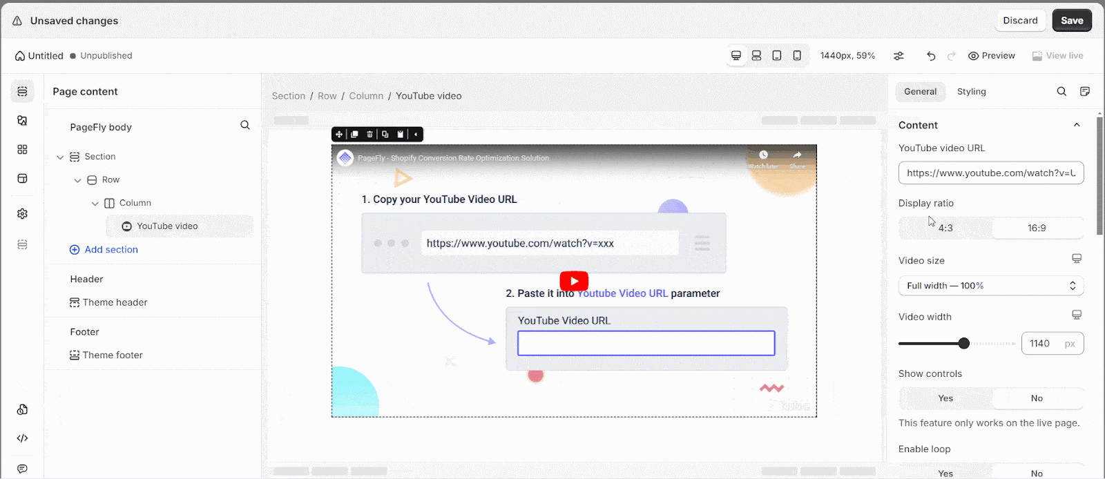 PageFly Youtube video