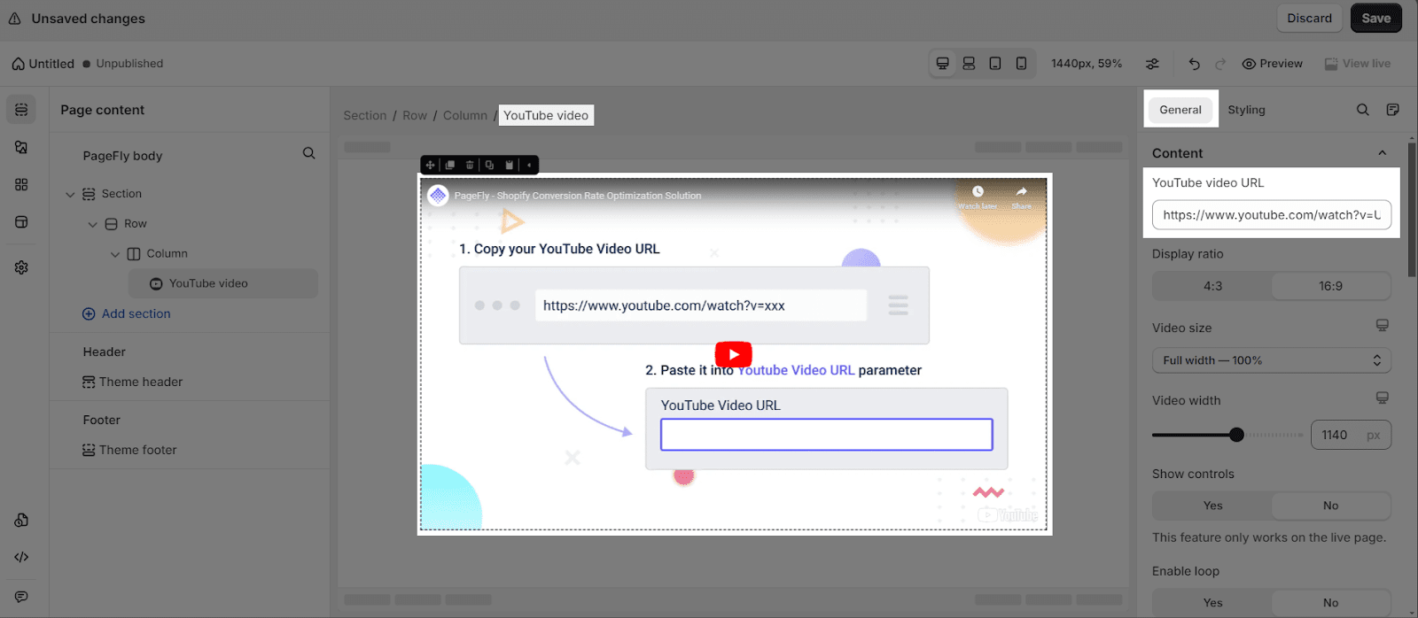PageFly Youtube video